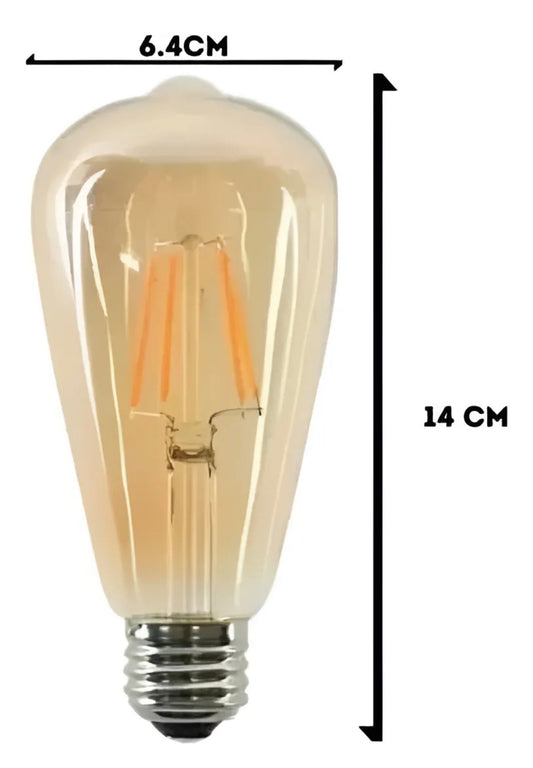 Ampolletas Filamento Led Edison 4w Retro Vintage Luz Cálida Pack X10