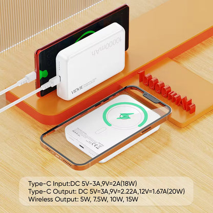 Cargador Inalámbrico Magnético Vidvie PB7024 10000mAh