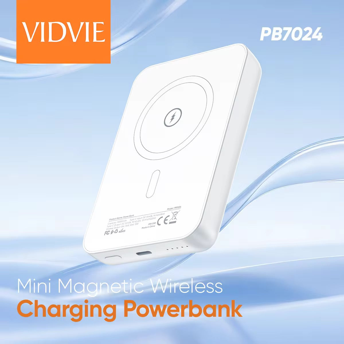 Cargador Inalámbrico Magnético Vidvie PB7024 10000mAh