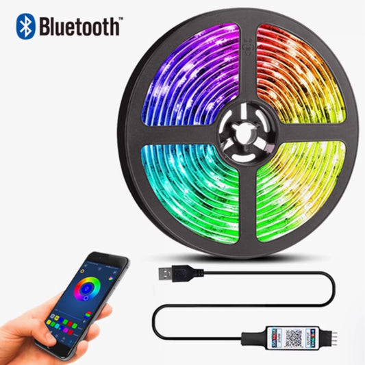 Cinta Led Rgb 5 Metros 5050 Con Bluetooth + Control