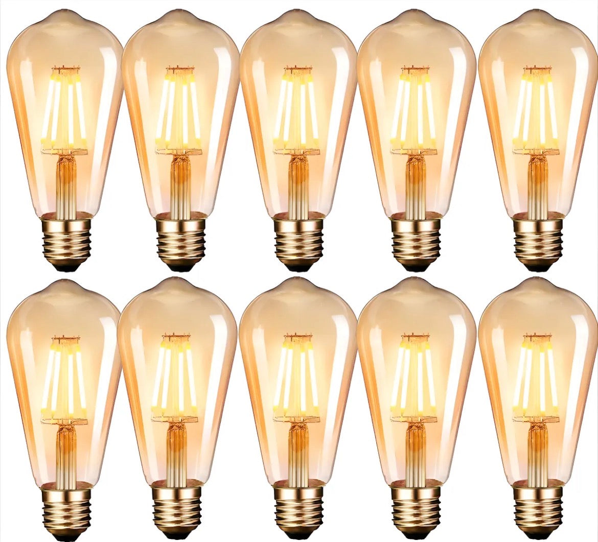 Ampolletas Filamento Led Edison 4w Retro Vintage Luz Cálida Pack X10