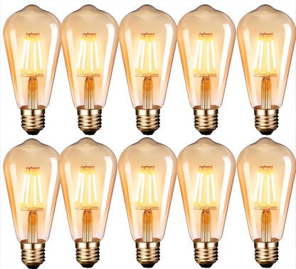 Ampolletas Filamento Led Edison 4w Retro Vintage Luz Cálida Pack X10