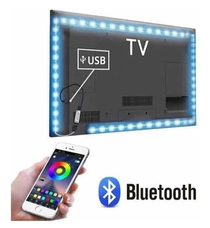 Cinta Led Rgb 5 Metros 5050 Con Bluetooth + Control
