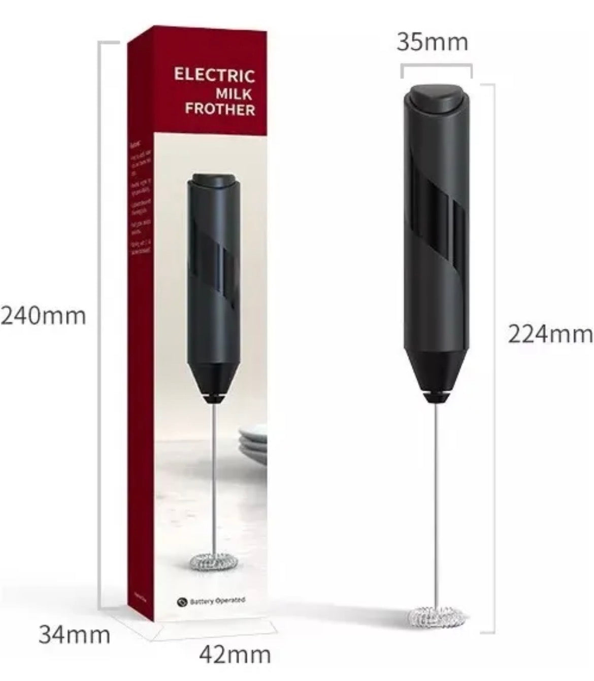 Revolvedor Portátil Mini Batidor Eléctrico Con Soporte Café
