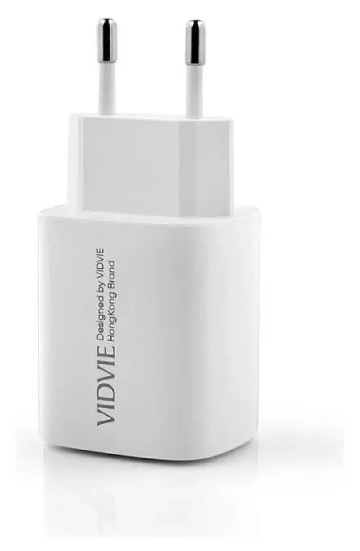 Cargador VIDVIE Carga Rápida Dual USB - Tipo-C 20W Blanco