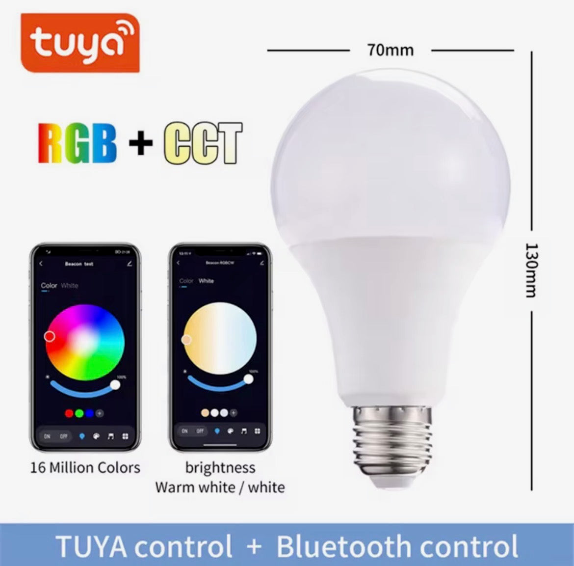 Ampolleta Smart LED RGB E27 10W Bluetooth Alexa Google Home